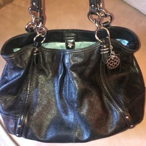 Black Leather Authentic Coach Shoulder/Tote Bag
